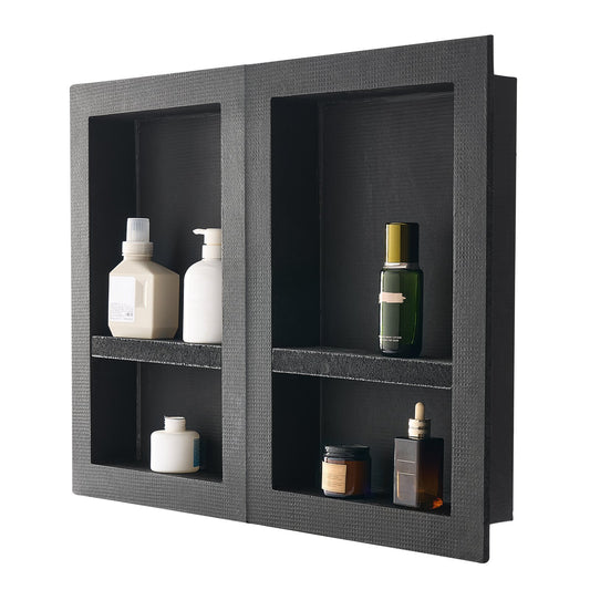 Shower Niche 40.6 x 61+40.6 x 61 cm Recessed Wall Organizer Bathroom
