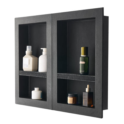 Shower Niche 40.6 x 61+40.6 x 61 cm Recessed Wall Organizer Bathroom