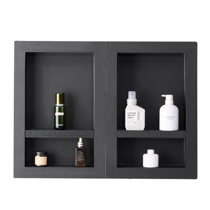 Shower Niche 40.6 x 61+40.6 x 61 cm Recessed Wall Organizer Bathroom