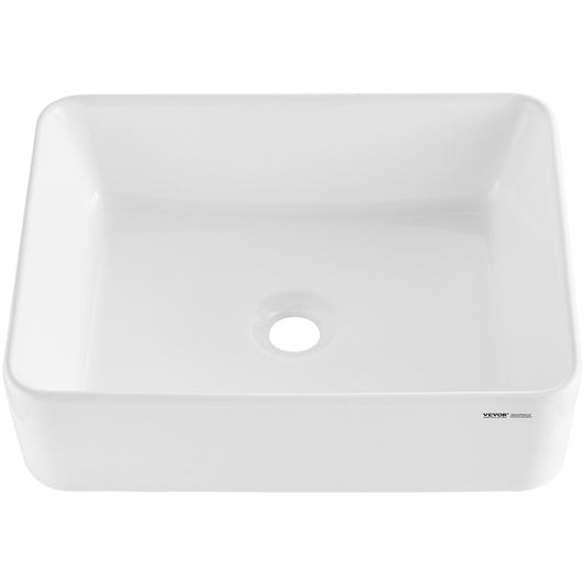 Modern Ceramic Vessel Sink 48x37cm Bathroom Vanity Bowl Countertop White