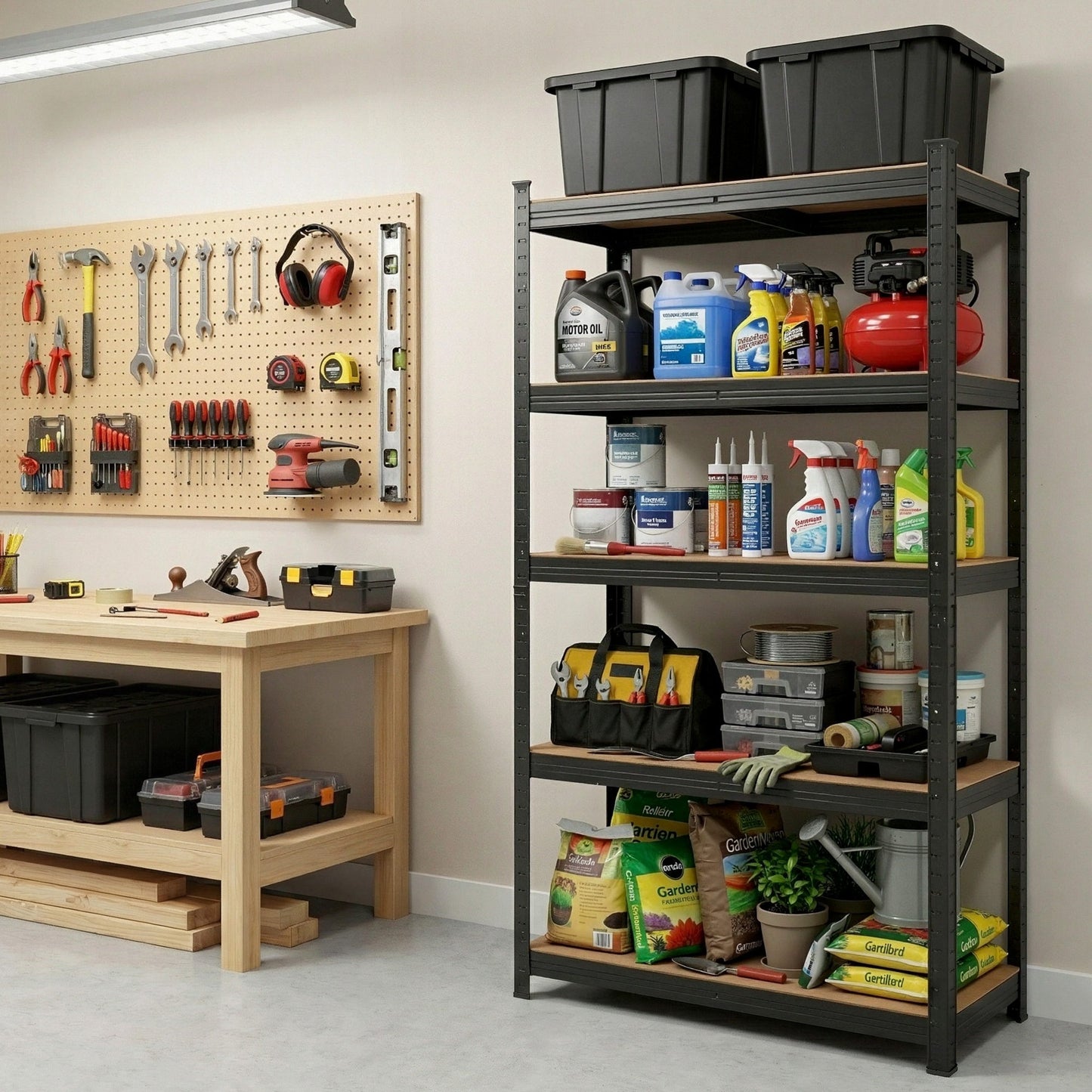 Giantz Garage Shelving 1.6X0.8m Warehouse Shelves Storage Rack Pallet Racking Black