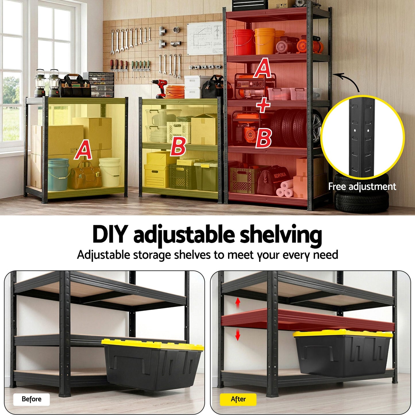 Giantz Garage Shelving 1.6X0.8m Warehouse Shelves Storage Rack Pallet Racking Black