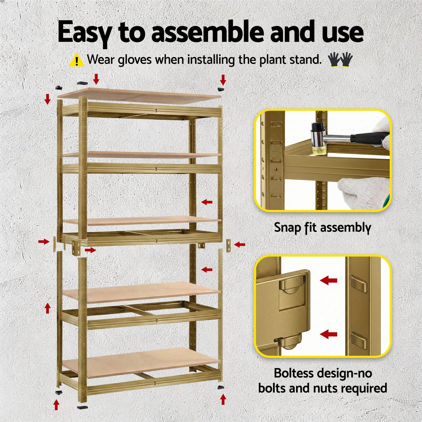 Giantz Garage Shelving 1.6X0.8m Warehouse Shelves Storage Rack Pallet Racking Yellow