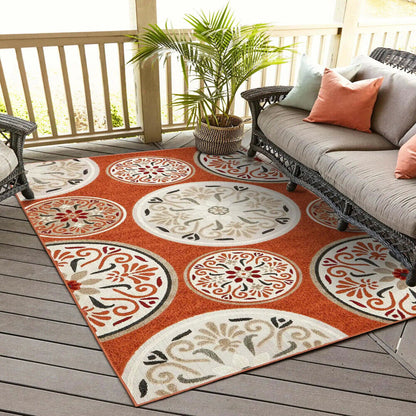 TurkWeave Orange Circle Outdoor Rugs, Main