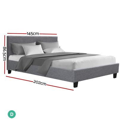 Zentonic Neo Bed Frame Fabric - Grey Double