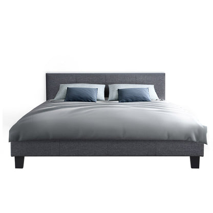 Zentonic Neo Bed Frame Fabric - Grey Double