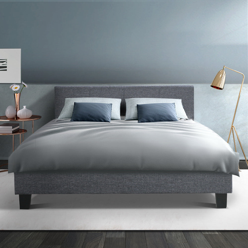 Zentonic Neo Bed Frame Fabric - Grey Double