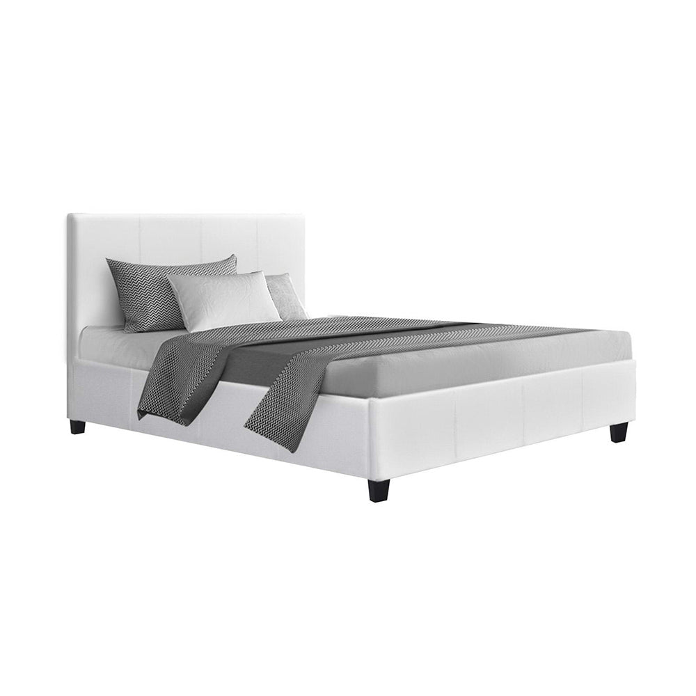 Melbourne Heaven Neo Bed Frame - White PU Leather King Single Size