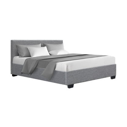 Opera Bed Frame Fabric - Grey Double