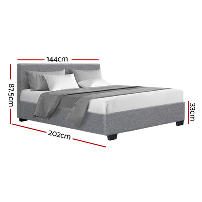 Opera Bed Frame Fabric - Grey Double