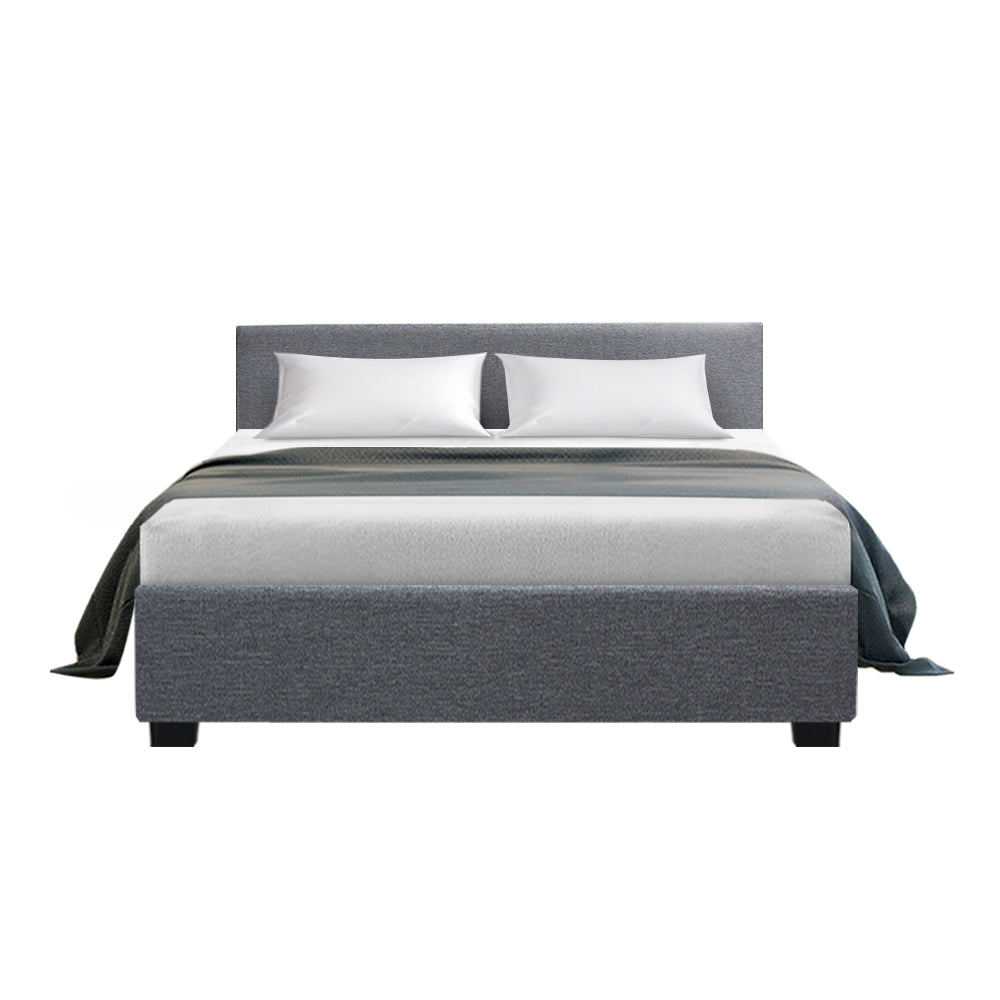 Opera Bed Frame Fabric - Grey Double