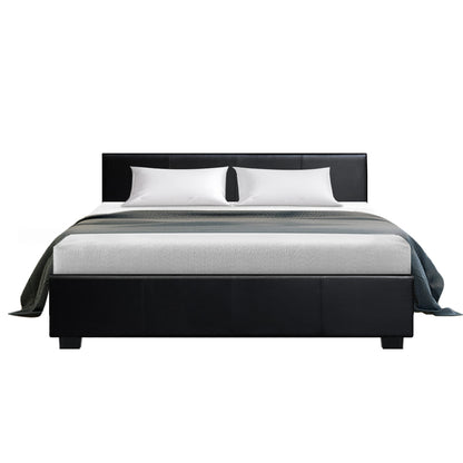 Opera Bed Frame PU Leather - Black Queen