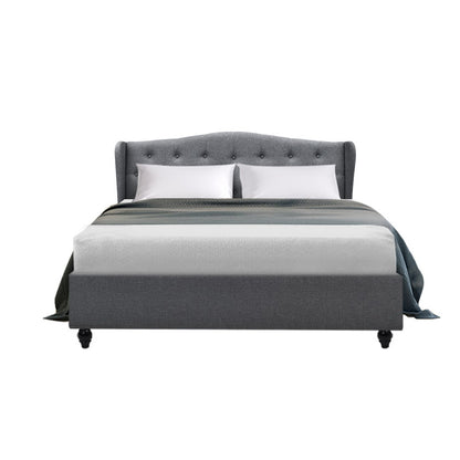 Eden Pier Bed Frame Fabric - Grey Double