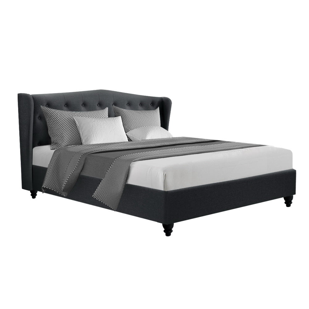 Eden Pier Bed Frame Fabric - Charcoal King