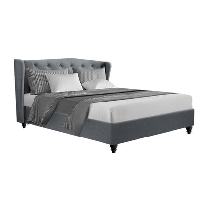 Eden Pier Bed Frame Fabric - Grey Queen