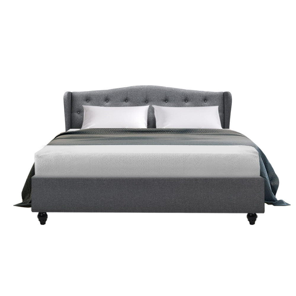 Eden Pier Bed Frame Fabric - Grey Queen