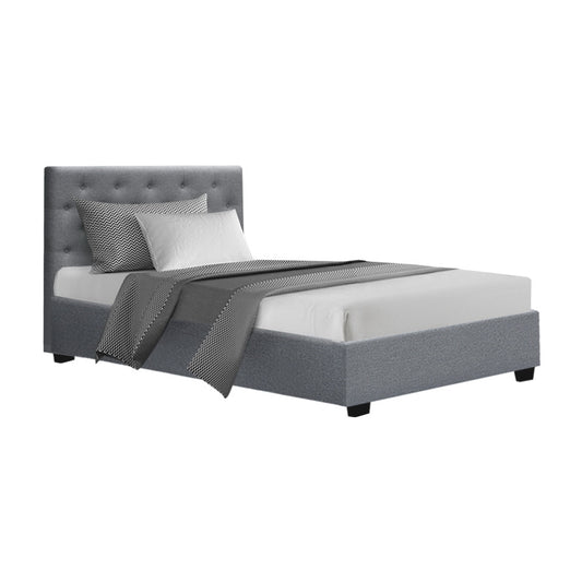 Boston Bed Frame Grey Fabric Gas Lift Storage King Single Sydney