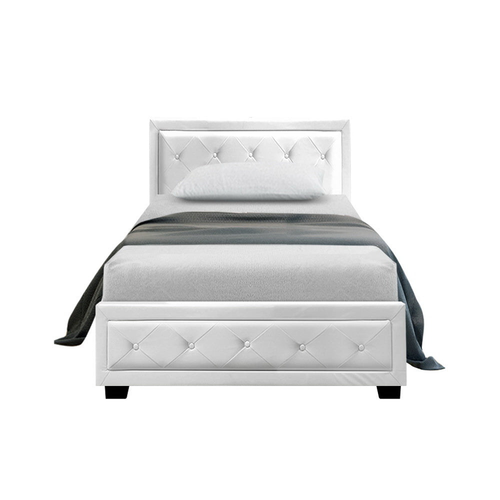 Gas Lift Storage Heaven Bed Frame King Single White Melbourne