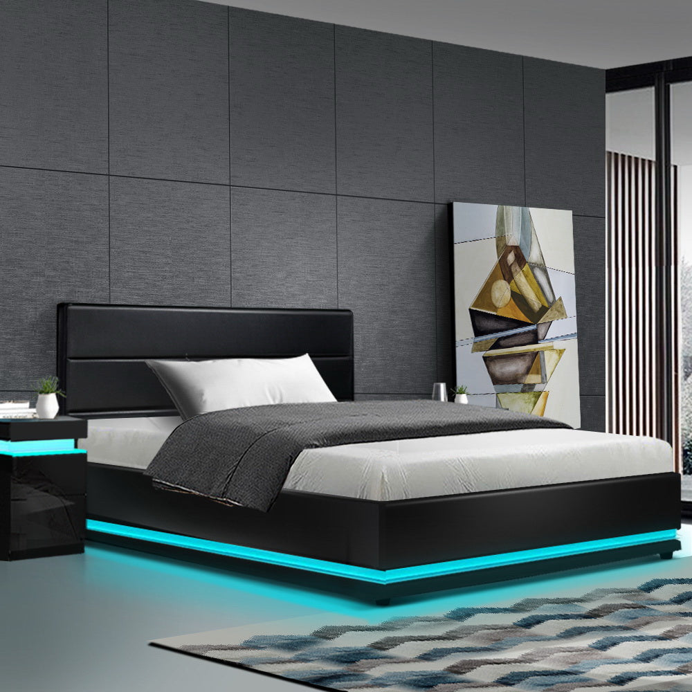 Azalea RGB LED Bed Frame King Single Size - Gas Lift Base in Sydney