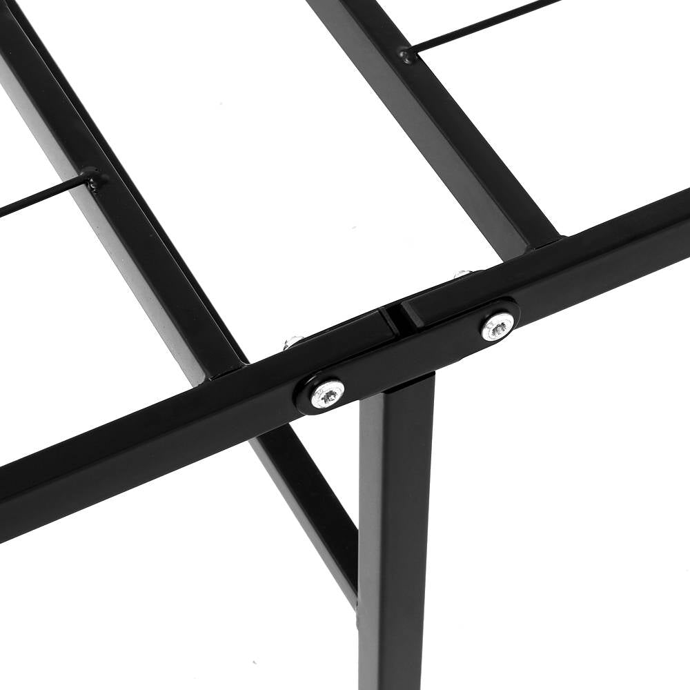 Takaya Folding Double Metal Bed Frame - Black