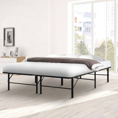 Takaya Folding Double Metal Bed Frame - Black