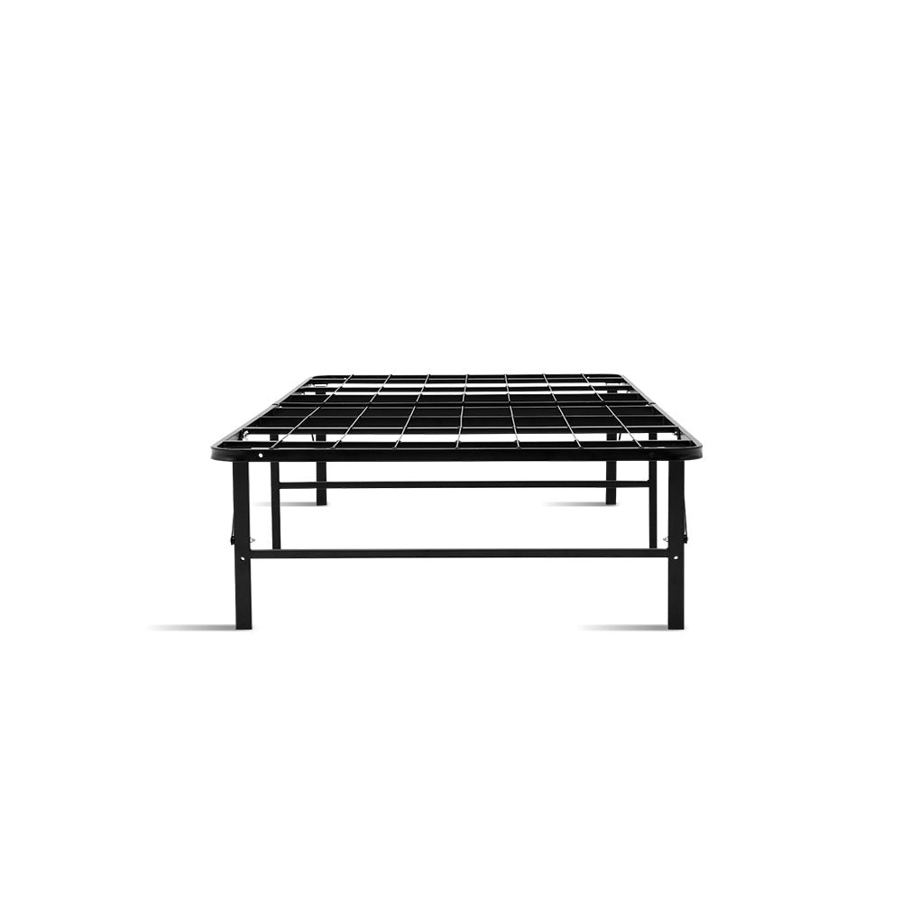 Artiss Folding Bed Frame Single Metal Bed Base Portable Black