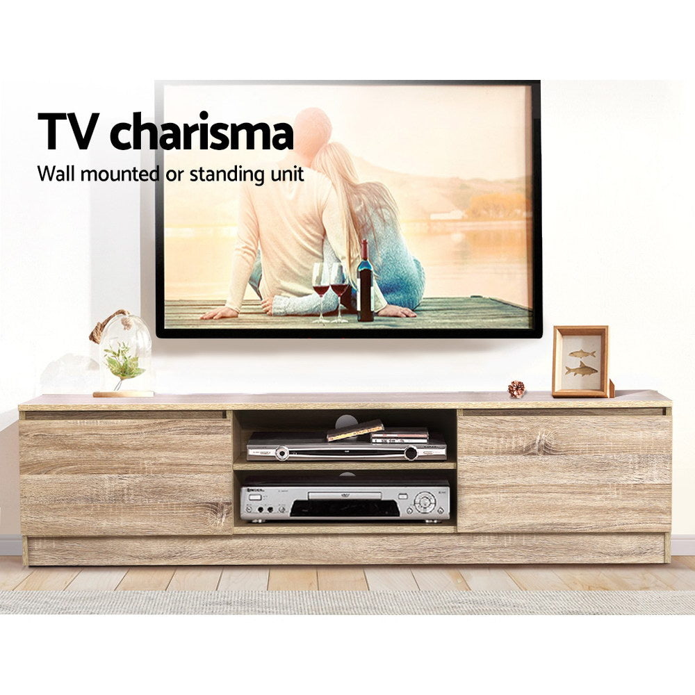 Oaky 160CM TV Stand Entertainment Unit Lowline Storage Cabinet Wooden