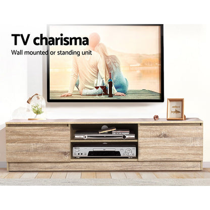 Oaky 160CM TV Stand Entertainment Unit Lowline Storage Cabinet Wooden