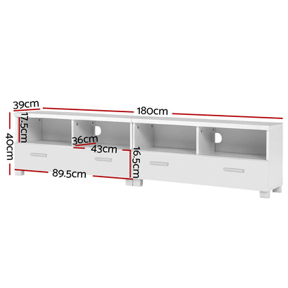 Woodzy TV Stand Entertainment Unit with Drawers - White