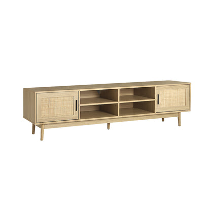 Woodzy TV Cabinet Entertainment Unit Storage Cabinets Rattan Wooden 180CM