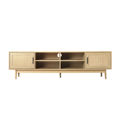 Woodzy TV Cabinet Entertainment Unit Storage Cabinets Rattan Wooden 180CM