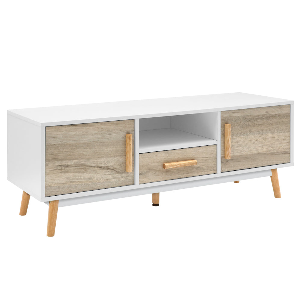 Rustika Wooden Entertainment Unit - White & Wood