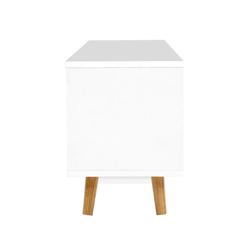 Rustika Wooden Entertainment Unit - White & Wood