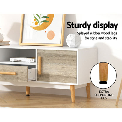 Rustika Wooden Entertainment Unit - White & Wood