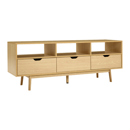 Rustika Wooden Scandinavian Entertainment Unit - Natural