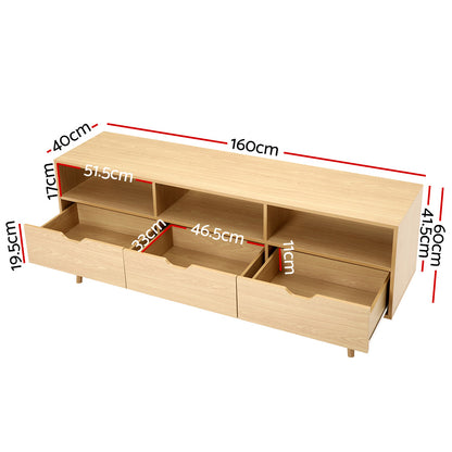 Rustika Wooden Scandinavian Entertainment Unit - Natural