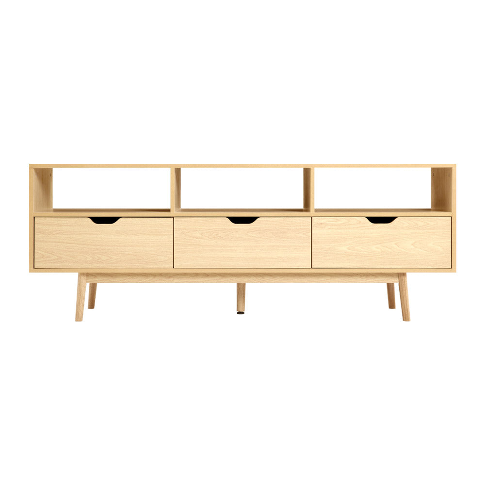 Rustika Wooden Scandinavian Entertainment Unit - Natural