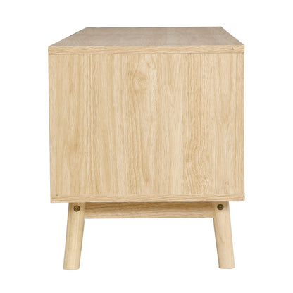 Rustika Wooden Scandinavian Entertainment Unit - Natural