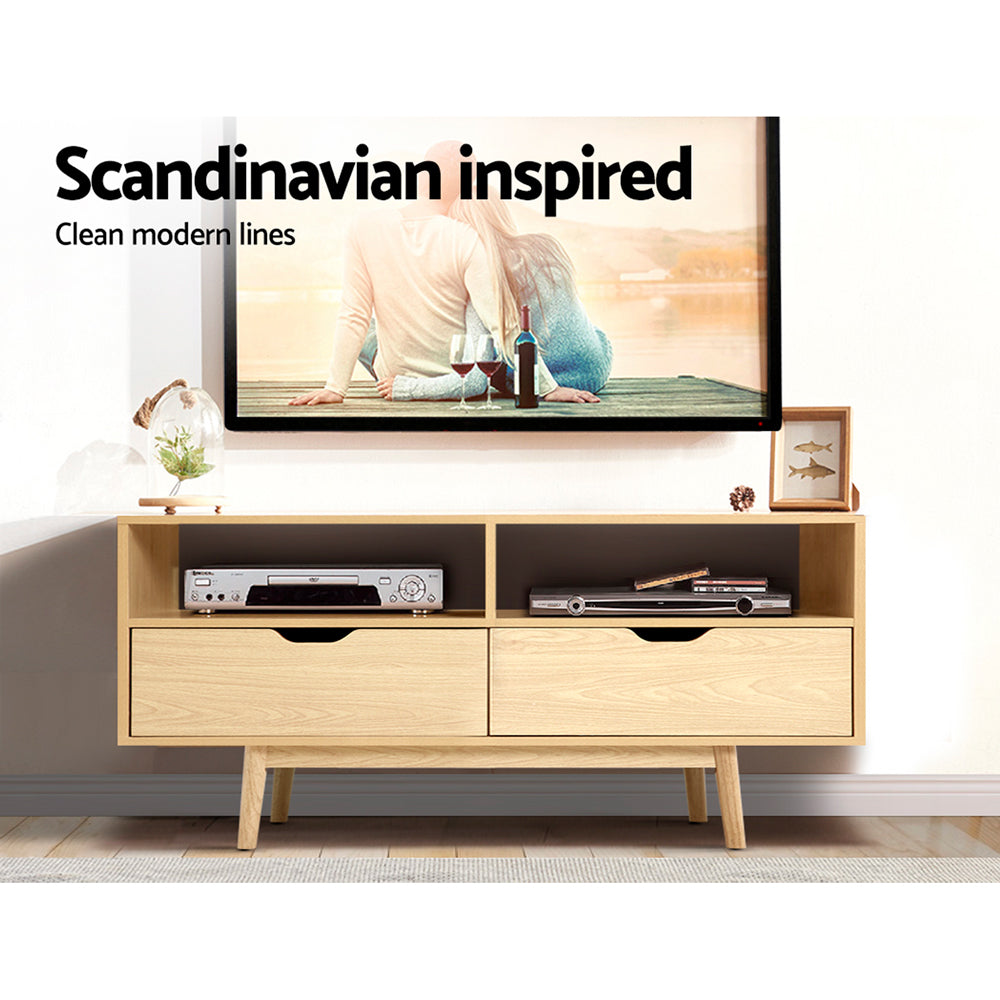 Scandinavian TV Cabinet Entertainment Unit Stand Wooden Storage 120cm