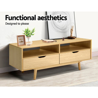 Scandinavian TV Cabinet Entertainment Unit Stand Wooden Storage 120cm