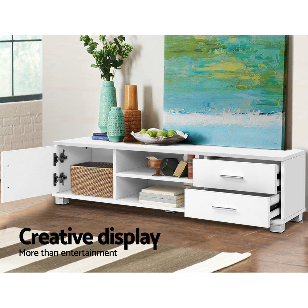 Oaky 120cm TV Stand Entertainment Unit Storage Cabinet Drawers Shelf White