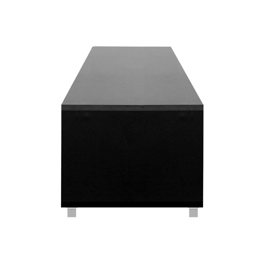 Marget Modern Entertainment Unit with Cabinets - Black