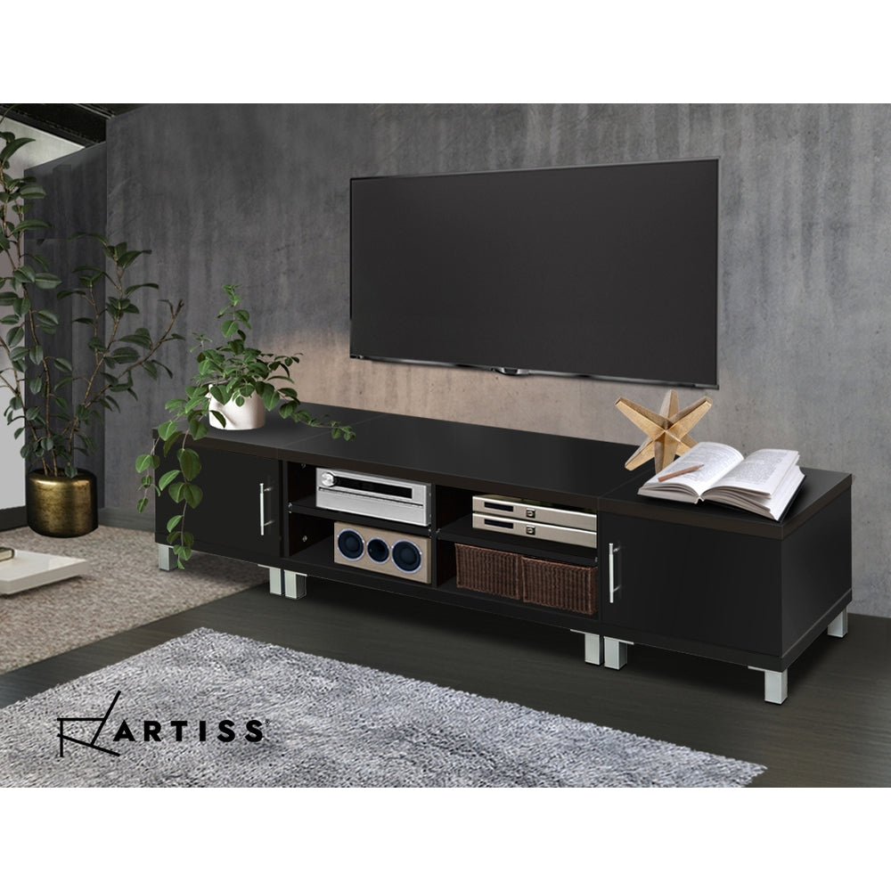 Marget Modern Entertainment Unit with Cabinets - Black