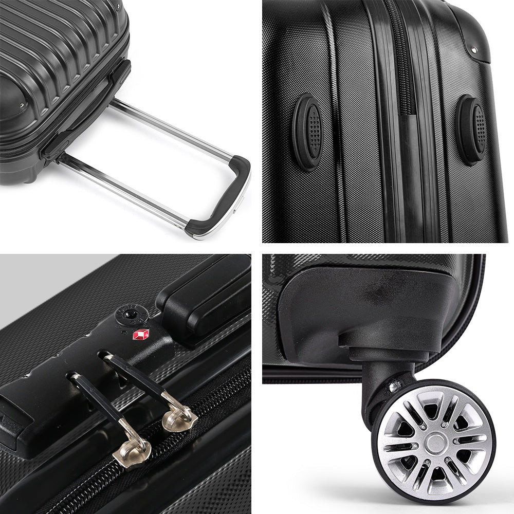 WanderWave 24" Luggage Trolley Travel Suitcase Set Hard Case Shell Lightweight