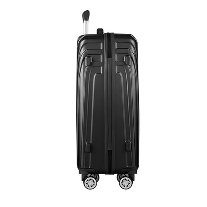 Swiss 3pc Luggage Trolley Suitcase Sets Travel TSA Hard Case Black