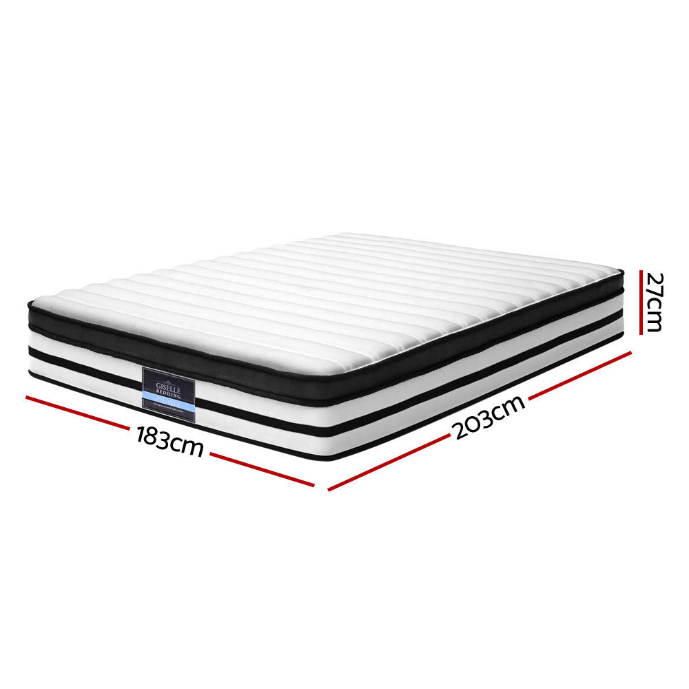 Sabor KING Mattress Size Bed Euro Top 5 Zone Pocket Spring Plush Foam 27CM