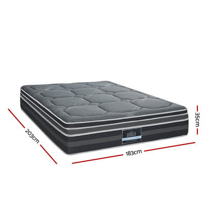 Daytona 35CM KING Mattress Bed 7 Zone Dual Euro Top Pocket Spring Medium Firm