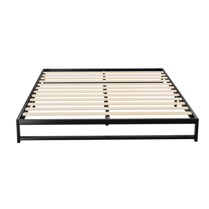 Vienna Metal Bed Frame Double Size Bed Base Mattress Platform Black BERU