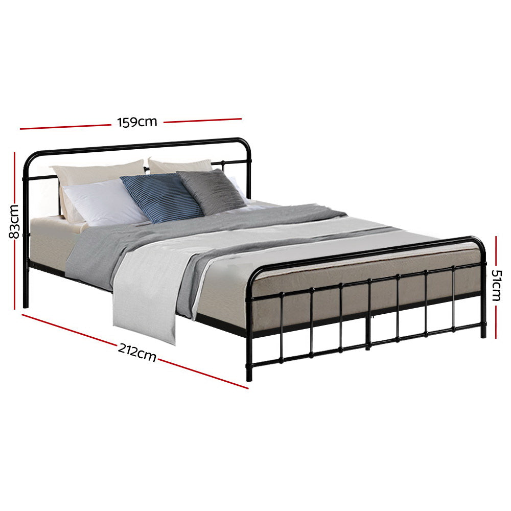 LEO Metal Bed Frame - Queen (Black)