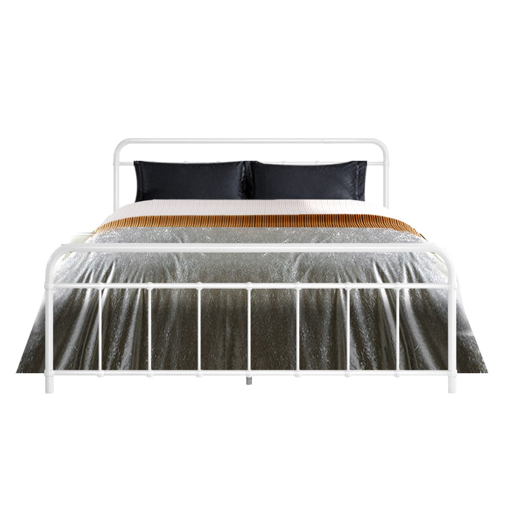 LEO Metal Bed Frame - Queen (White)